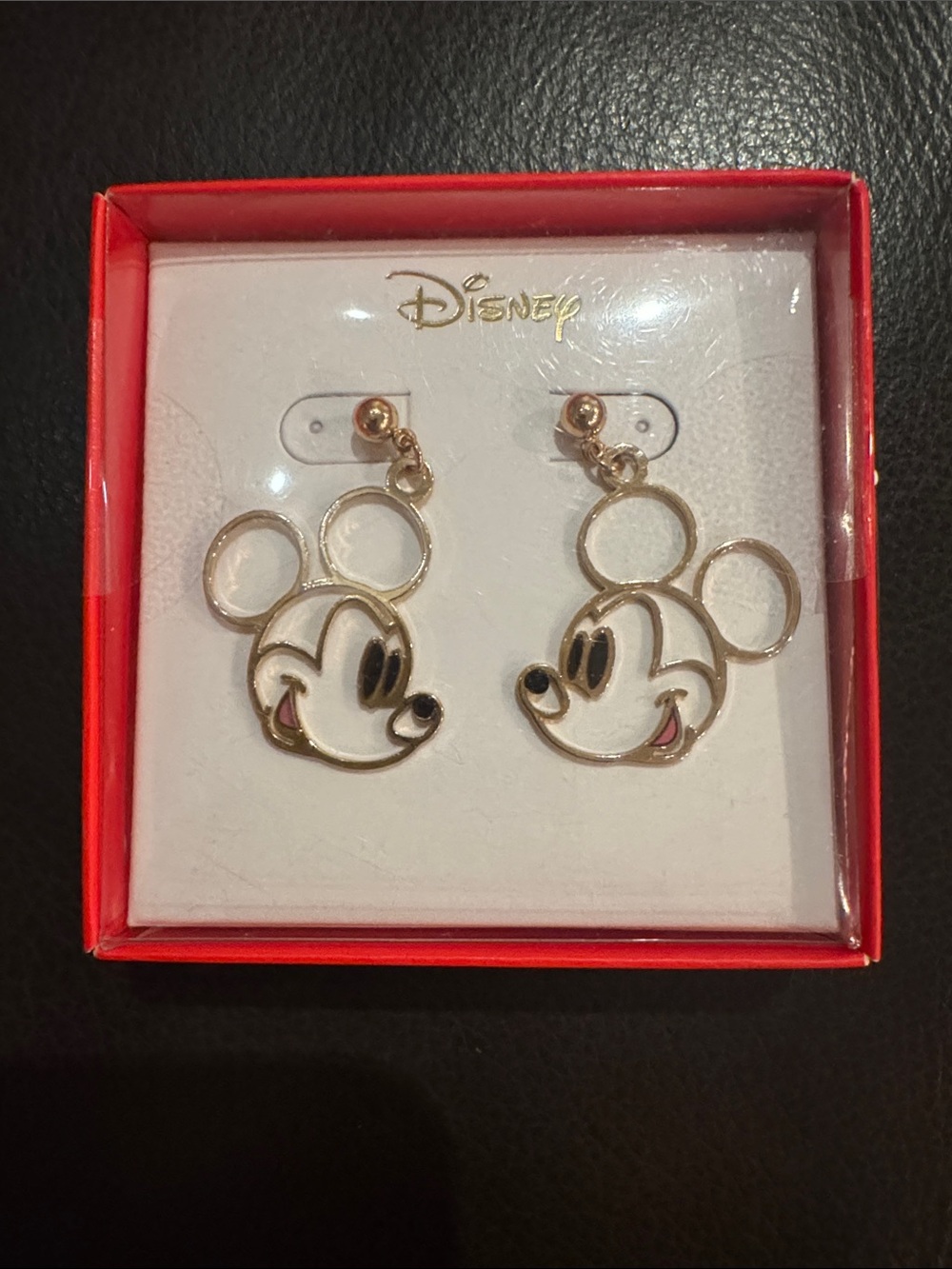 Disney Mickey Mouse Gold Toned Earrings NWT